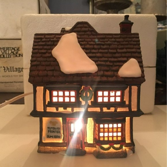 Dept 56 Tutbury Printer Dickens Village Lighted Christmas Building - 1990 - Picture 2 of 11